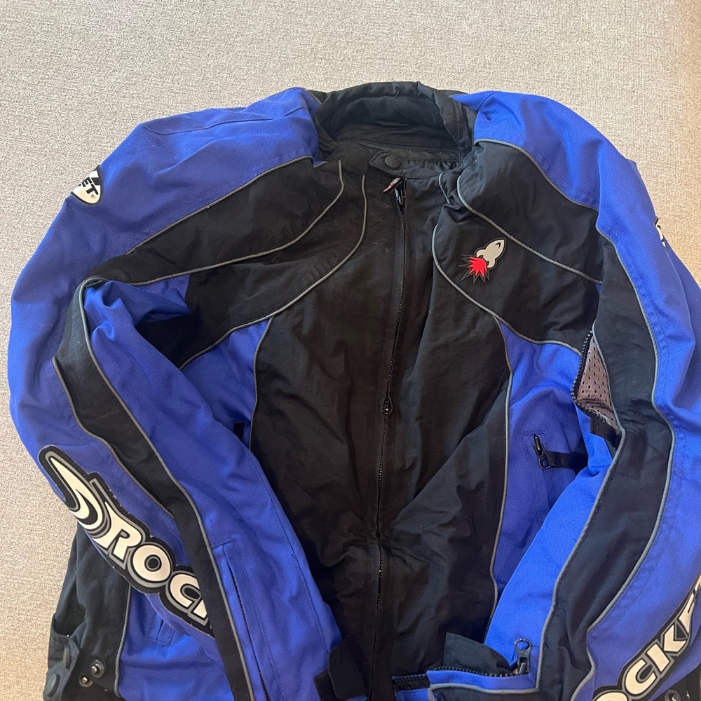 Joe Rocket Blue and Black Motorcycle Jacket with Durable Design